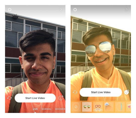 اینستاگرام از فیلترهای چهره برای ویدیوهای زنده رونمایی کرد